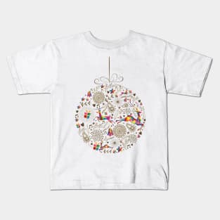 Rainbow Fractal Deer Christmas Ornament Kids T-Shirt